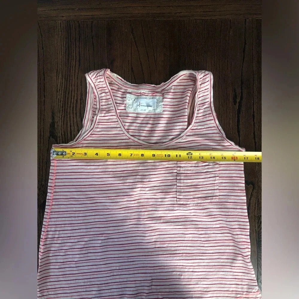 Anthropologie Women’s S Hot Pink/Pink/Beige Striped Sleeveless Cotton Tank-VGUC! - Picture 6 of 11
